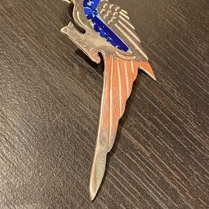 Vintage Mexico .925 silver brooch with abalone inlay